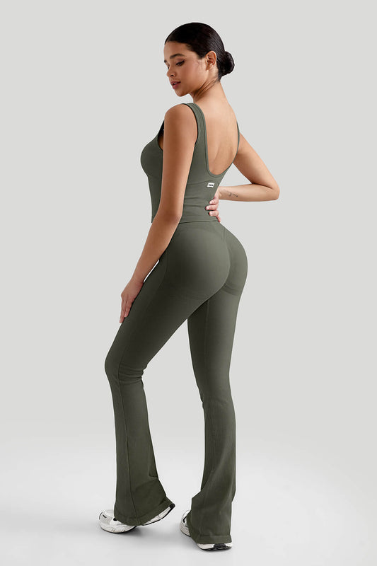 Tummy Control V Waist Flared Leg Set