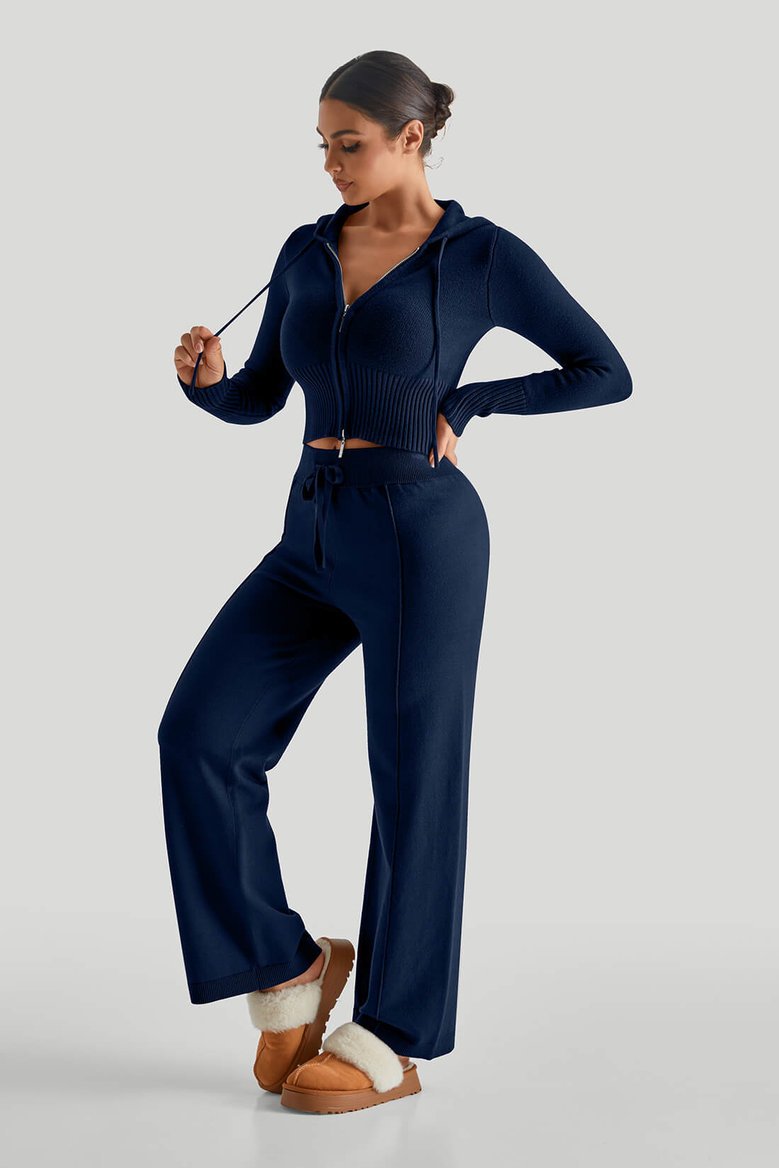 Two-Way Zipper Knitwear Suit